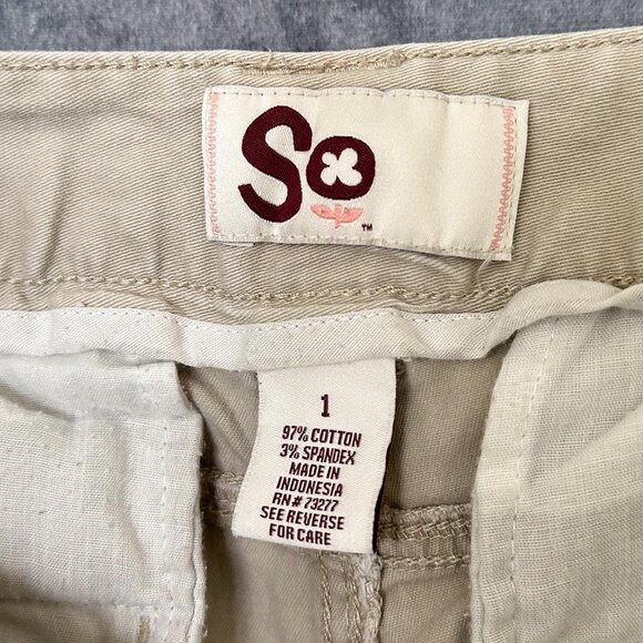 SO Cream Bermuda Shorts, Juniors Size 1 - Picture 3 of 3